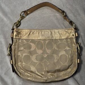 Vintage Coach Zoe Hobo Signature Canvas Shoulder Bag